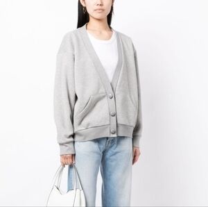 Cynthia Rowley V neck French terry cotton Cardigan